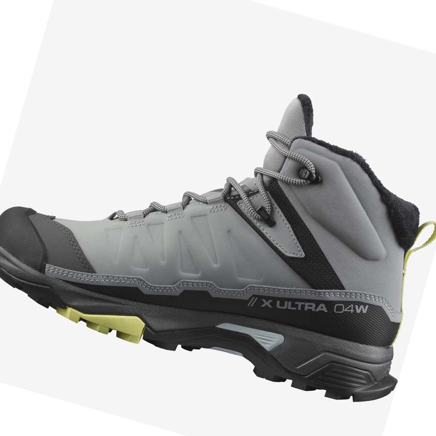 Salomon X ULTRA 4 MID WINTER THINSULATE™ CLIMASALOMON™ WATERPROOF Téli Csizma Női Szürke | HU 3015BEX